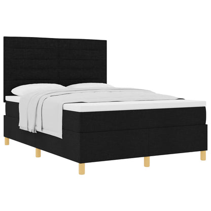 Letto a molle con materasso Nero 160 x 200 cm Tessuto