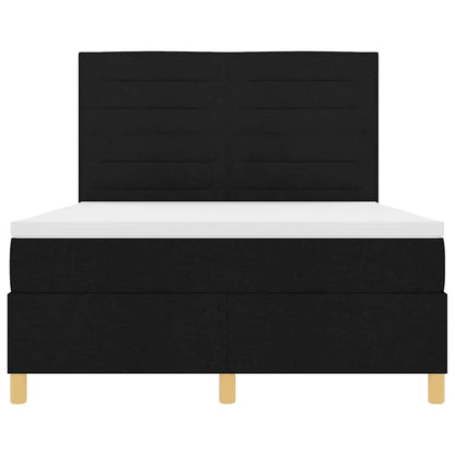 Letto a molle con materasso Nero 160 x 200 cm Tessuto