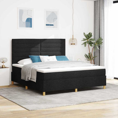 Letto a molle con materasso Nero 180 x 200 cm Tessuto | homemem39