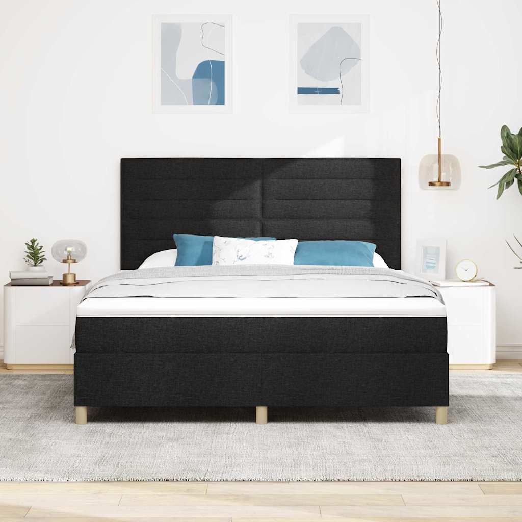 Letto a molle con materasso Nero 180 x 200 cm Tessuto | homemem39