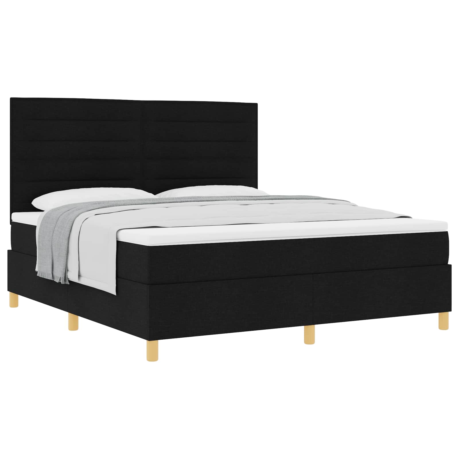 Letto a molle con materasso Nero 180 x 200 cm Tessuto | homemem39