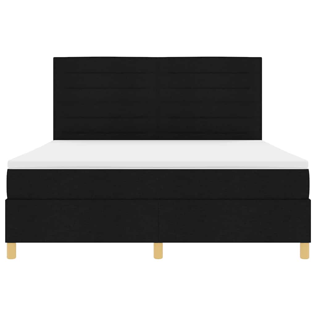 Letto a molle con materasso Nero 180 x 200 cm Tessuto | homemem39