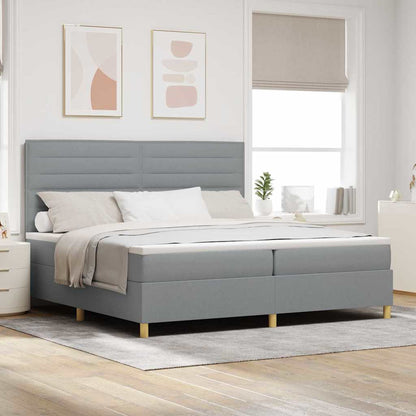 Letto a molle con materasso Grigio chiaro 200 x 200 cm Tessuto | homemem39