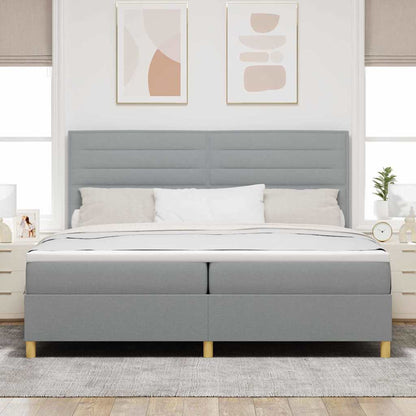 Letto a molle con materasso Grigio chiaro 200 x 200 cm Tessuto | homemem39