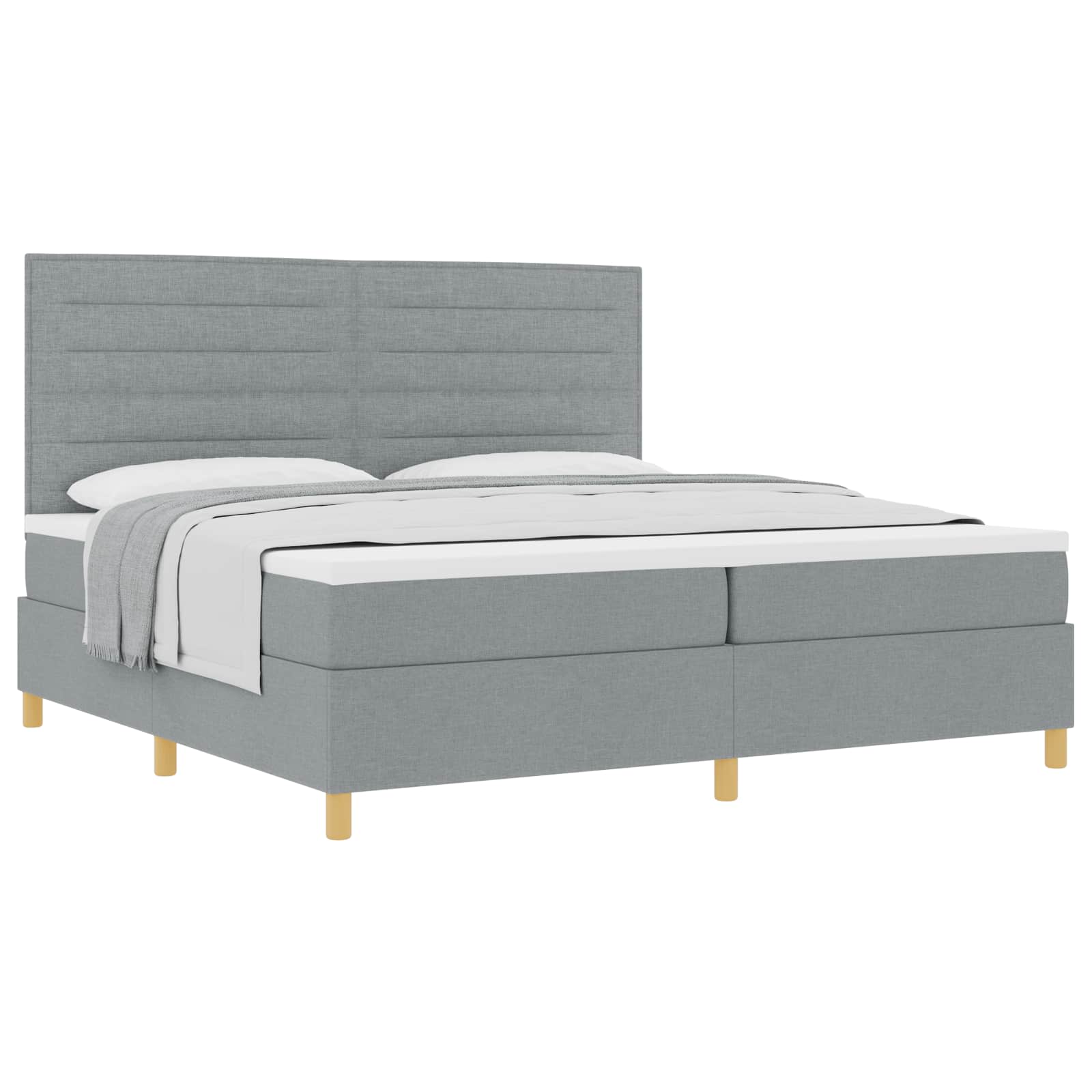 Letto a molle con materasso Grigio chiaro 200 x 200 cm Tessuto | homemem39