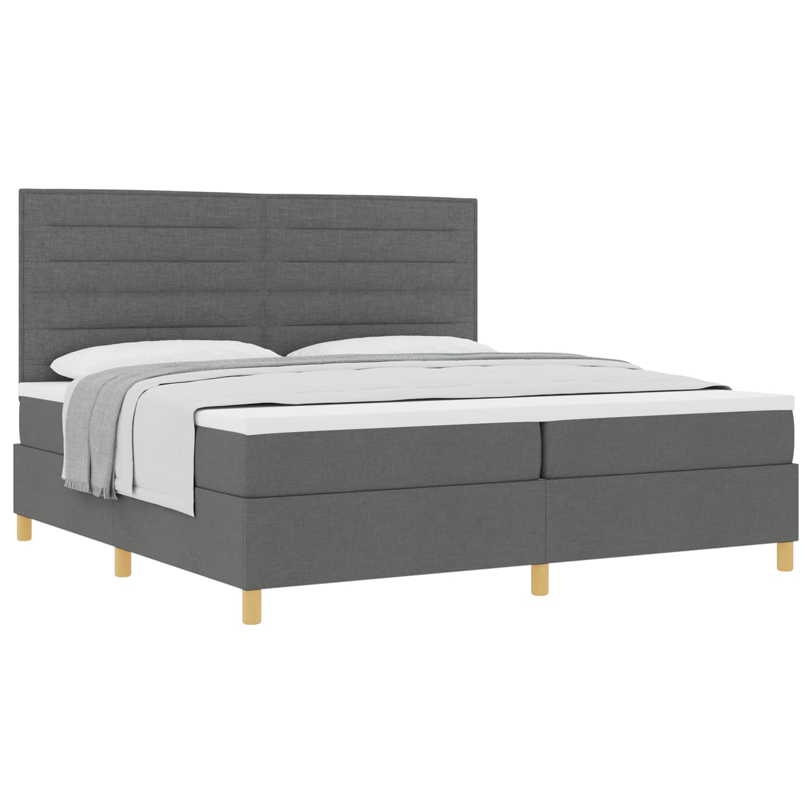 Letto a molle con materasso Grigio scuro 200 x 200 cm Tessuto | homemem39