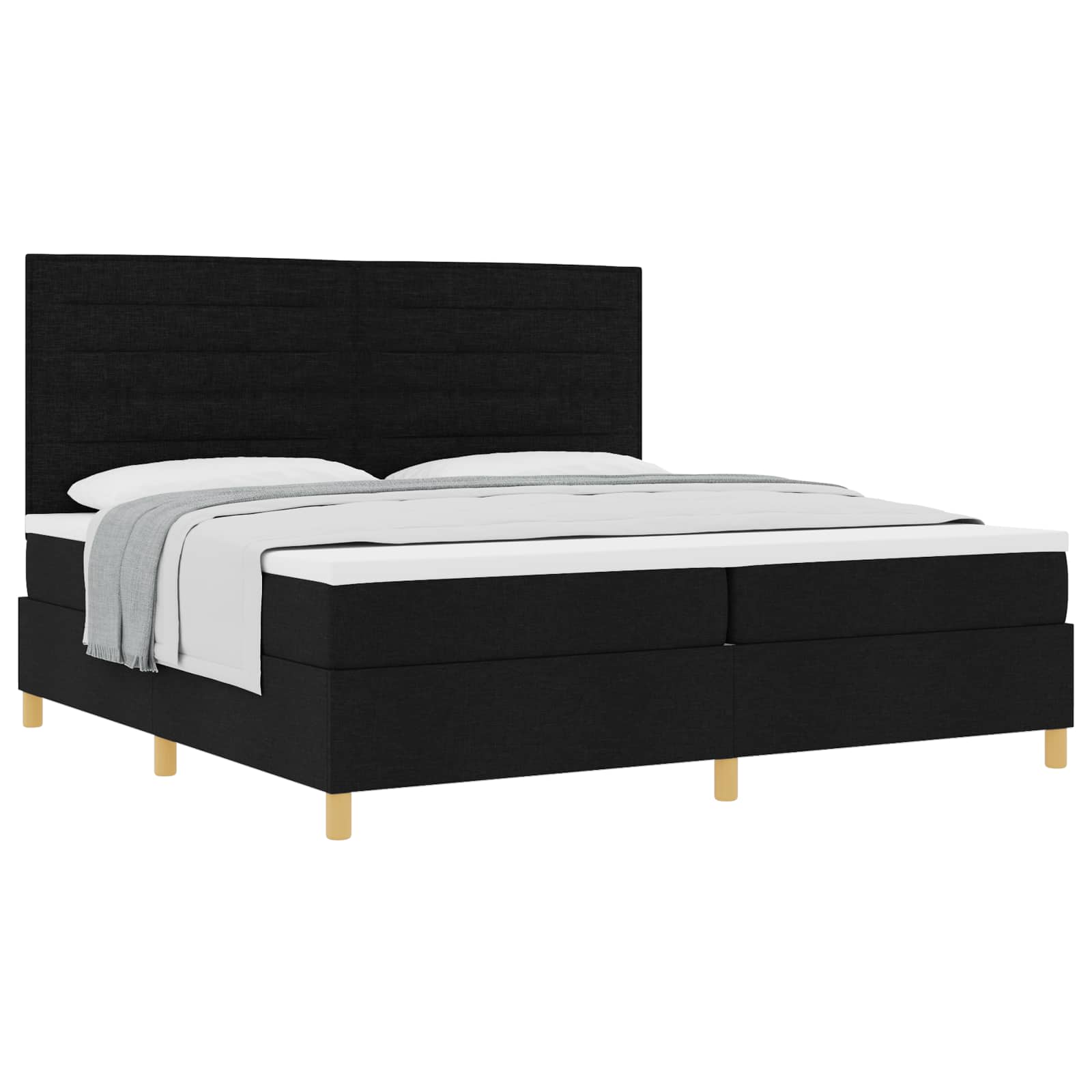 Letto a molle con materasso Nero 200 x 200 cm Tessuto | homemem39