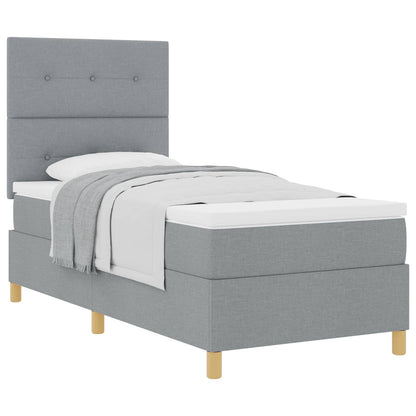 Letto a molle con testiera Grigio chiaro 80 x 200 cm Tessuto | homemem39