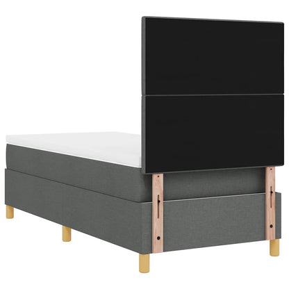 Letto a molle con testiera Grigio scuro 80 x 200 cm Tessuto | homemem39