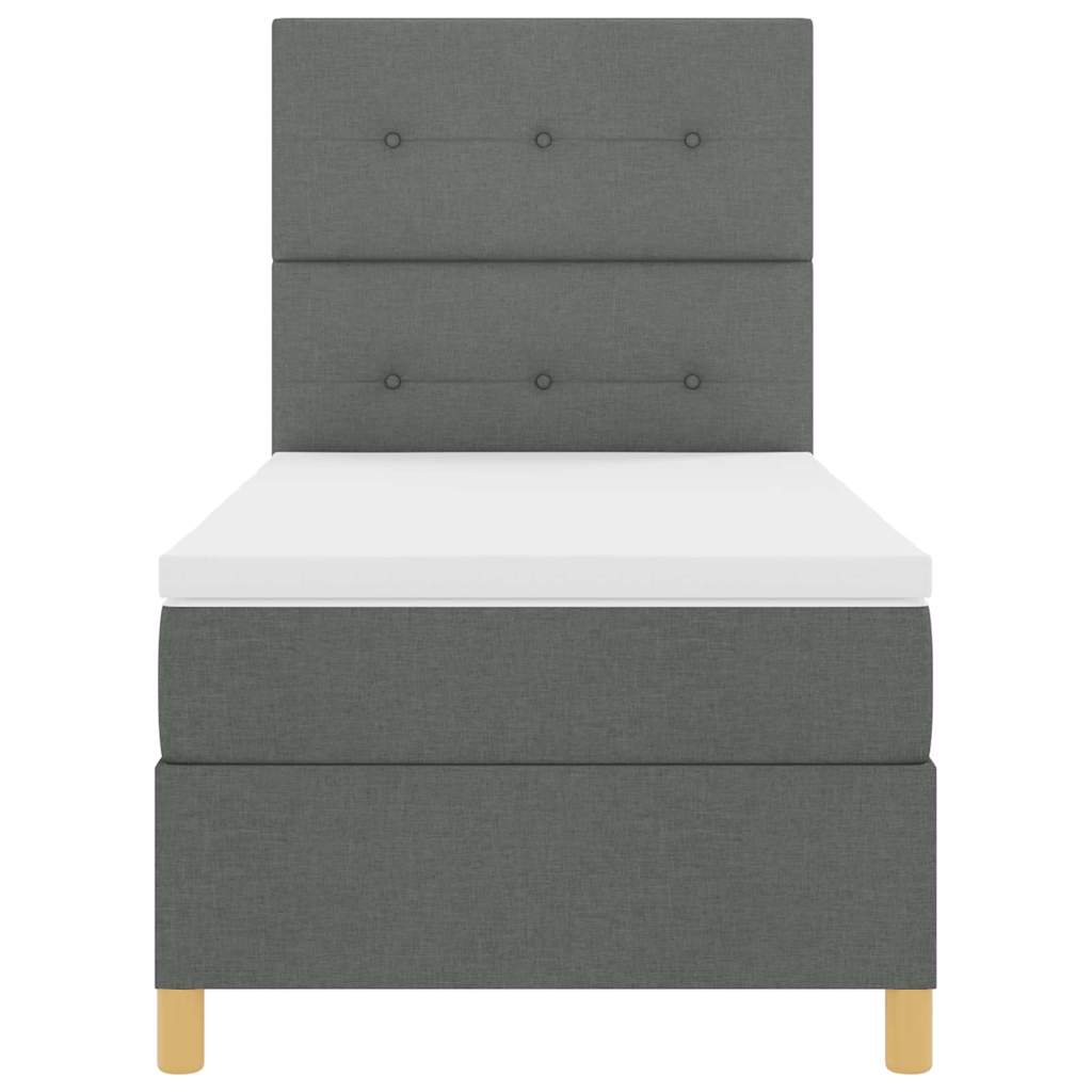 Letto a molle con testiera Grigio scuro 80 x 200 cm Tessuto | homemem39
