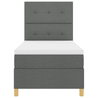 Letto a molle con testiera Grigio scuro 80 x 200 cm Tessuto | homemem39