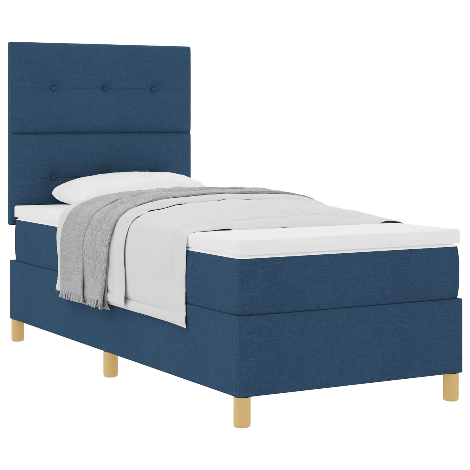 Letto a molle con testiera Blu 80 x 200 cm Tessuto | homemem39