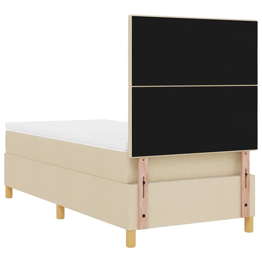 Letto a molle con testiera Crema 90 x 190 cm Tessuto | homemem39