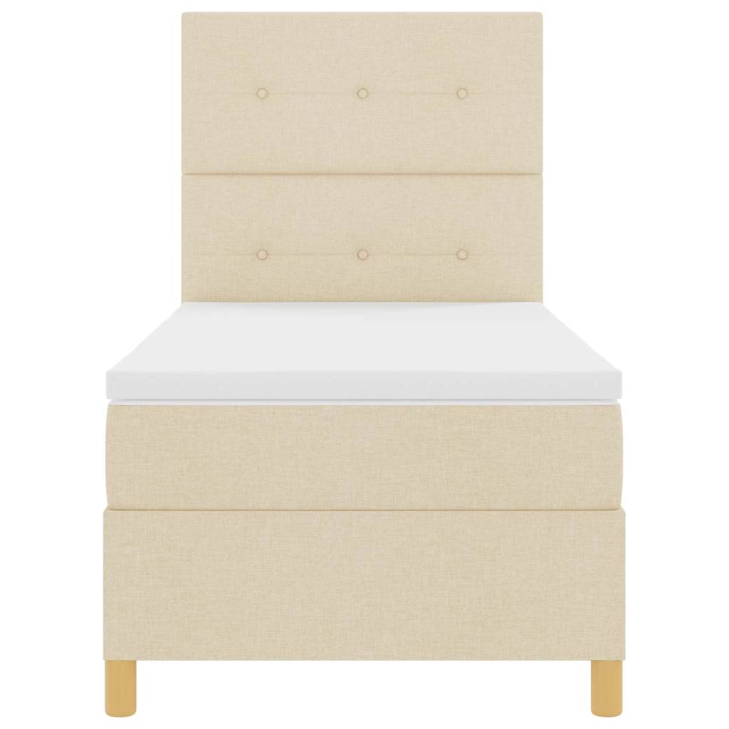 Letto a molle con testiera Crema 90 x 190 cm Tessuto | homemem39