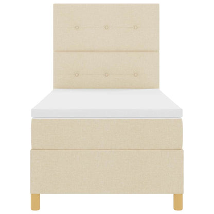 Letto a molle con testiera Crema 90 x 190 cm Tessuto | homemem39
