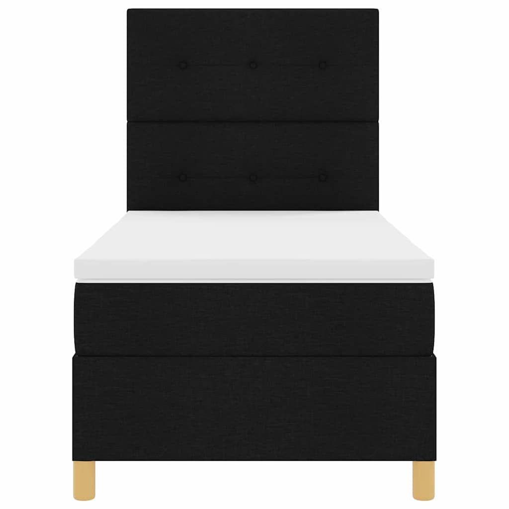 Letto a molle con testiera Nero 90 x 200 cm Tessuto | homemem39