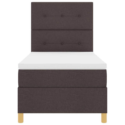 Letto a molle con testiera Marrone Scuro 100 x 200 cm Tessuto | homemem39