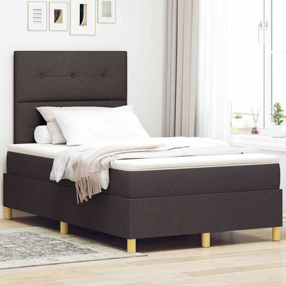Letto a molle con testiera Marrone Scuro 120 x 190 cm Tessuto
