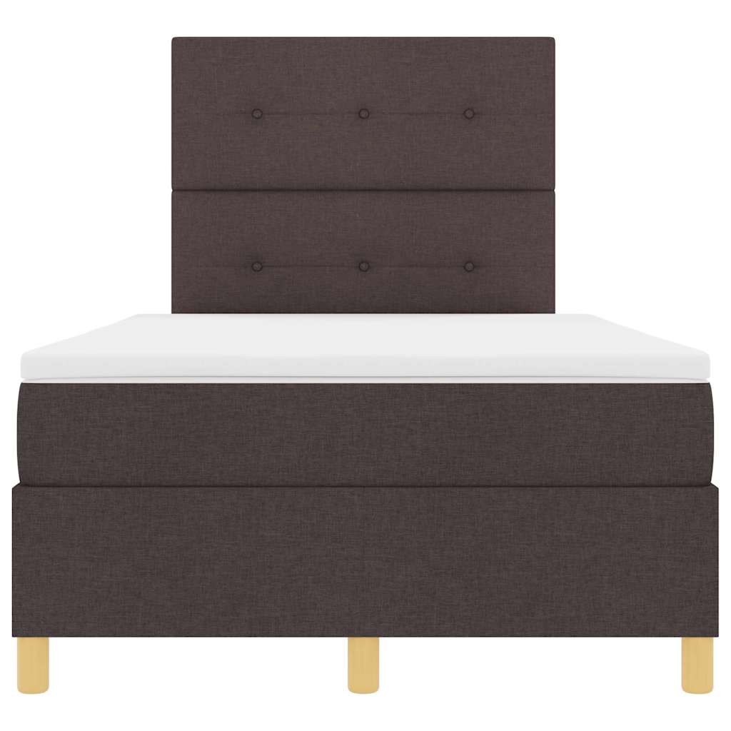 Letto a molle con testiera Marrone Scuro 120 x 190 cm Tessuto