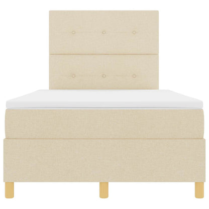 Letto a molle con testiera Crema 120 x 190 cm Tessuto | homemem39