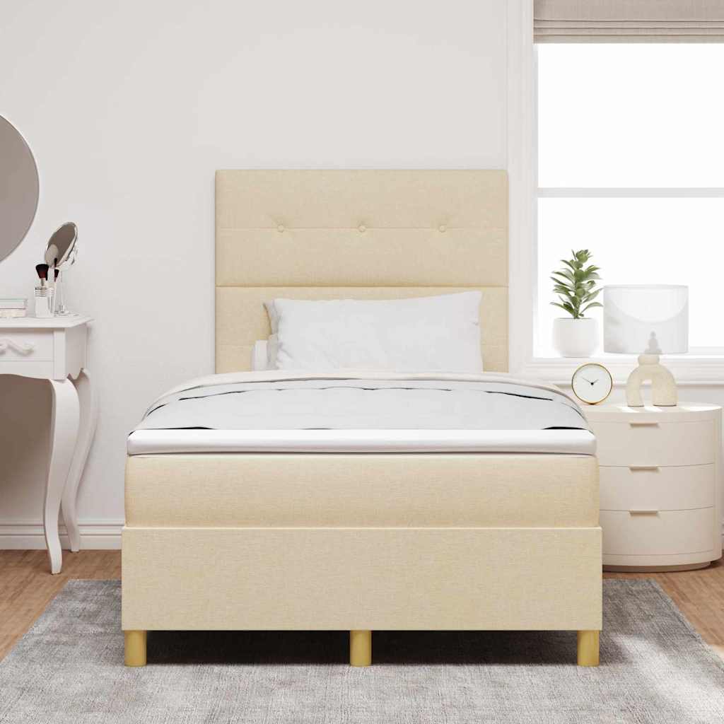 Letto a molle con testiera Crema 120 x 200 cm Tessuto | homemem39