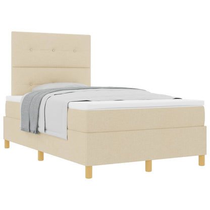 Letto a molle con testiera Crema 120 x 200 cm Tessuto | homemem39