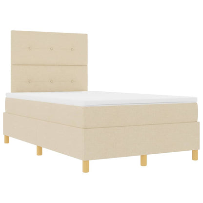 Letto a molle con testiera Crema 120 x 200 cm Tessuto | homemem39