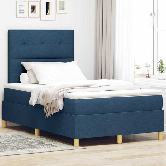 Letto a molle con testiera Blu 120 x 200 cm Tessuto | homemem39