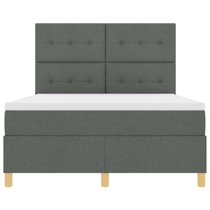 Letto a molle con materasso Grigio scuro 140 x 190 cm Tessuto