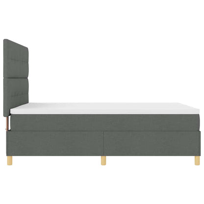 Letto a molle con materasso Grigio scuro 140 x 190 cm Tessuto