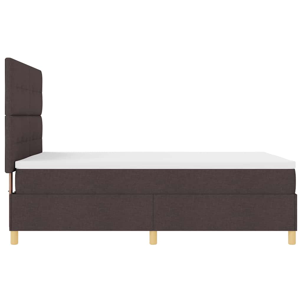Letto a molle con testiera Marrone Scuro 140 x 190 cm Tessuto | homemem39