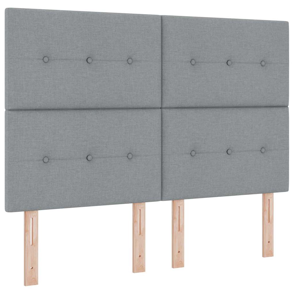 Letto a molle con testiera Grigio chiaro 140 x 200 cm Tessuto | homemem39