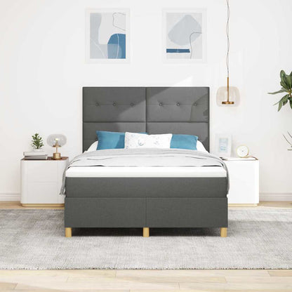 Letto a molle con testiera Grigio scuro 140 x 200 cm Tessuto | homemem39