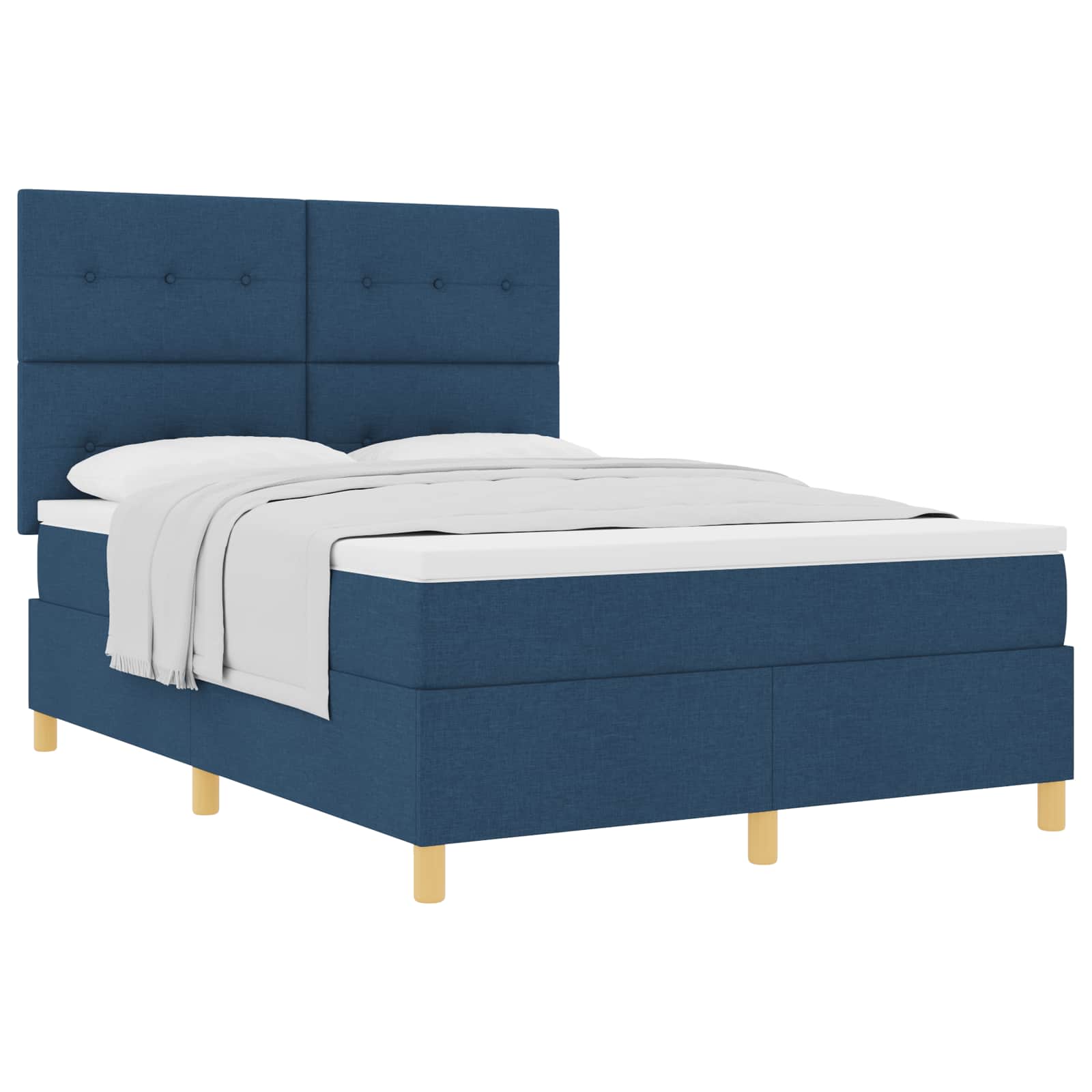 Letto a molle con testiera Blu 140 x 200 cm Tessuto | homemem39