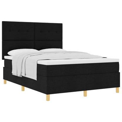 Letto a molle con testiera Nero 160 x 200 cm Tessuto | homemem39