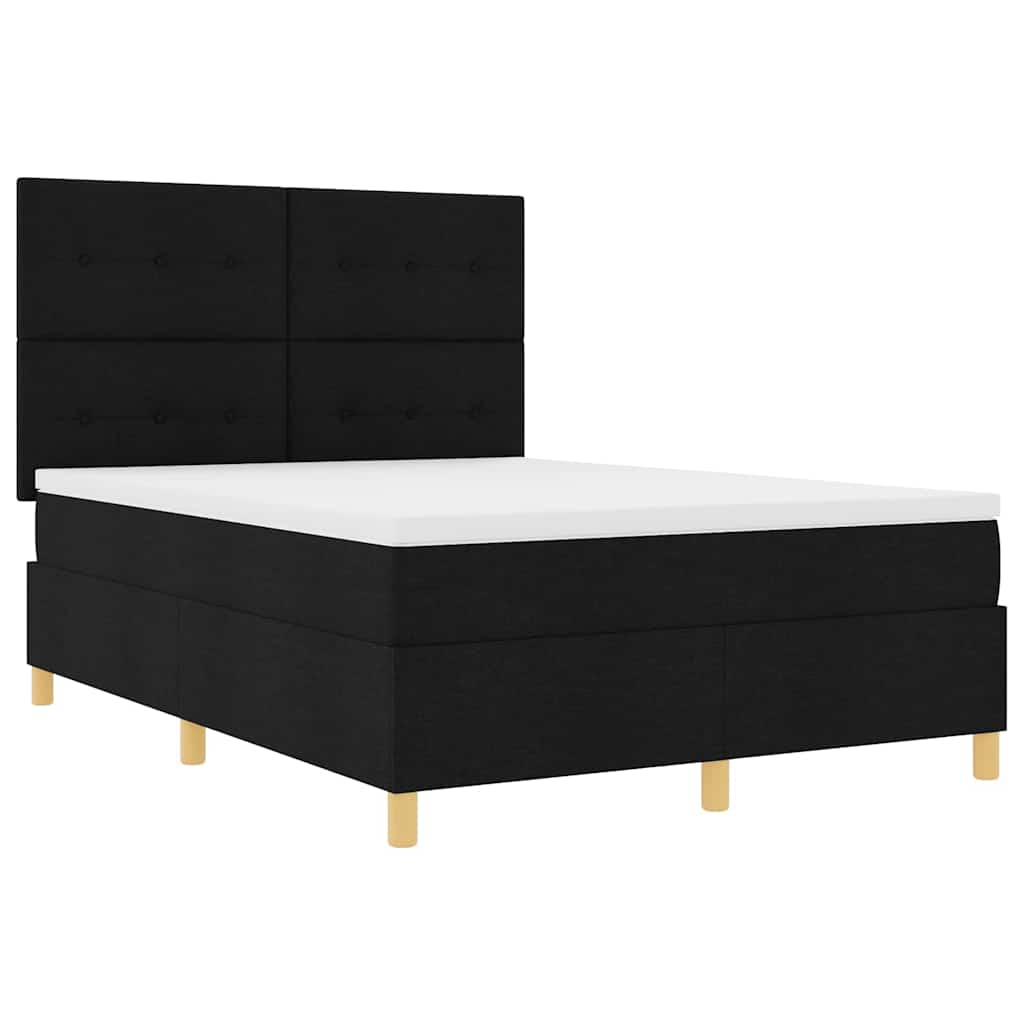 Letto a molle con testiera Nero 160 x 200 cm Tessuto | homemem39