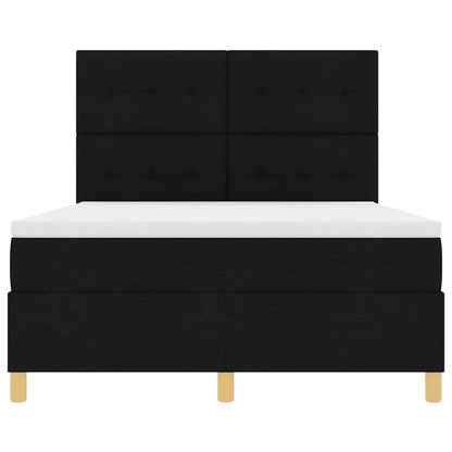 Letto a molle con testiera Nero 160 x 200 cm Tessuto | homemem39