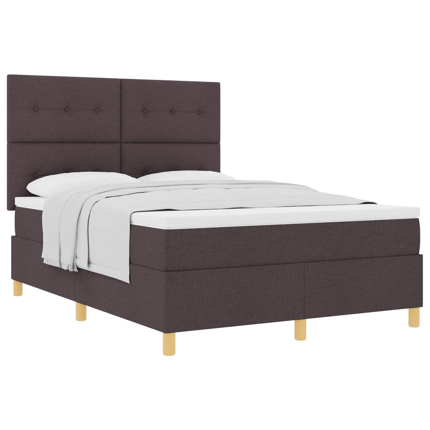 Letto a molle con testiera Marrone Scuro 160 x 200 cm Tessuto | homemem39