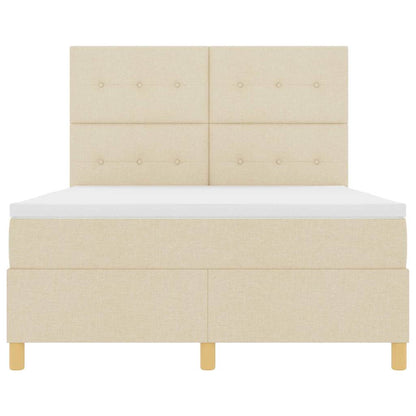 Letto a molle con testiera Crema 160 x 200 cm Tessuto | homemem39