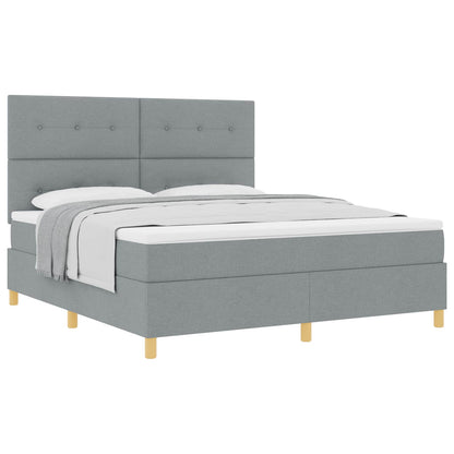Letto a molle con testiera Grigio chiaro 180 x 200 cm Tessuto | homemem39
