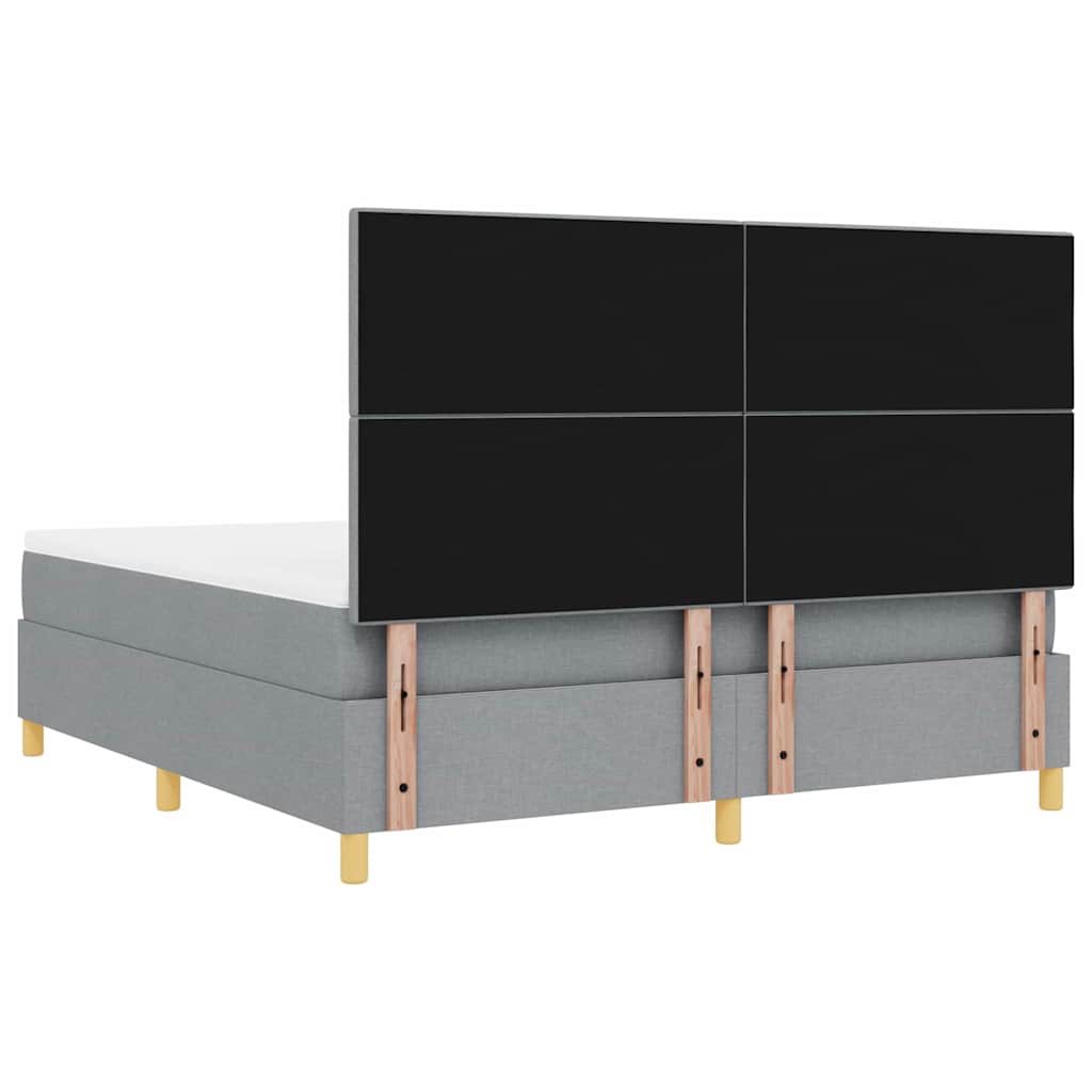 Letto a molle con testiera Grigio chiaro 180 x 200 cm Tessuto | homemem39