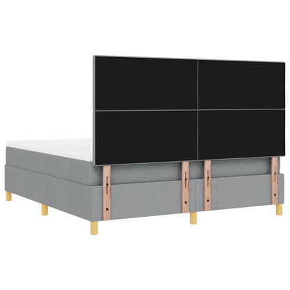 Letto a molle con testiera Grigio chiaro 180 x 200 cm Tessuto | homemem39