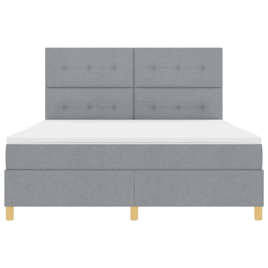Letto a molle con testiera Grigio chiaro 180 x 200 cm Tessuto | homemem39