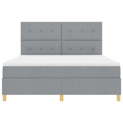 Letto a molle con testiera Grigio chiaro 180 x 200 cm Tessuto | homemem39