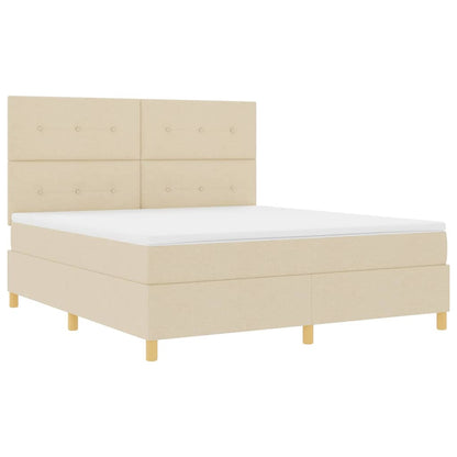 Letto a molle con testiera Crema 180 x 200 cm Tessuto | homemem39