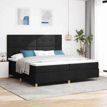 Letto a molle con materasso Nero 200 x 200 cm Tessuto | homemem39