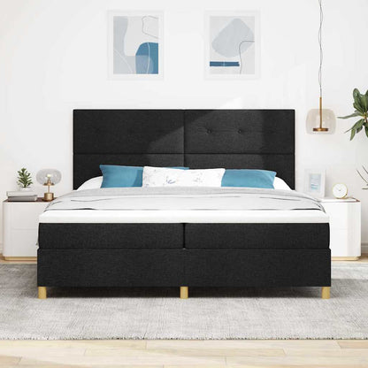 Letto a molle con materasso Nero 200 x 200 cm Tessuto | homemem39