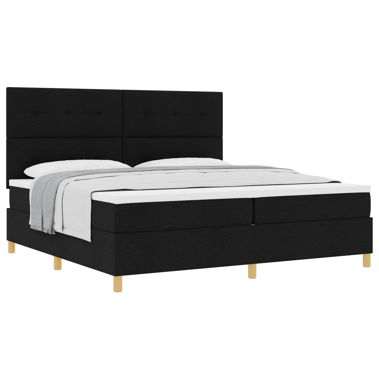 Letto a molle con materasso Nero 200 x 200 cm Tessuto | homemem39