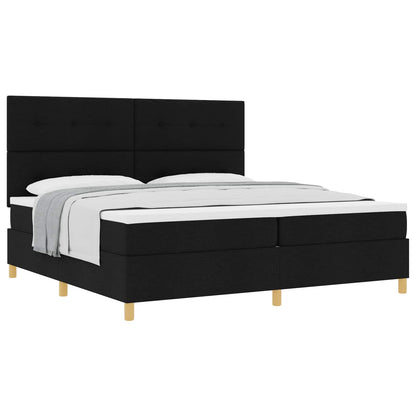 Letto a molle con materasso Nero 200 x 200 cm Tessuto | homemem39