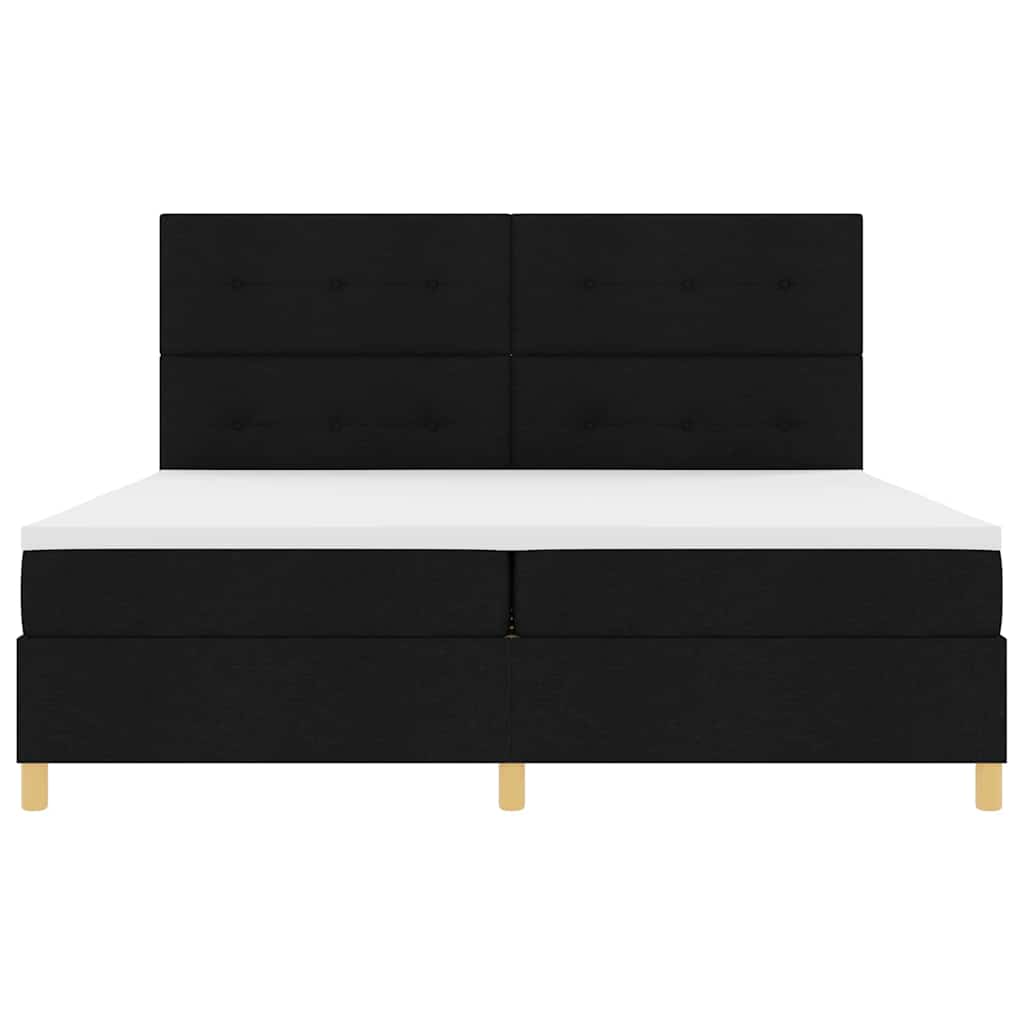 Letto a molle con materasso Nero 200 x 200 cm Tessuto | homemem39